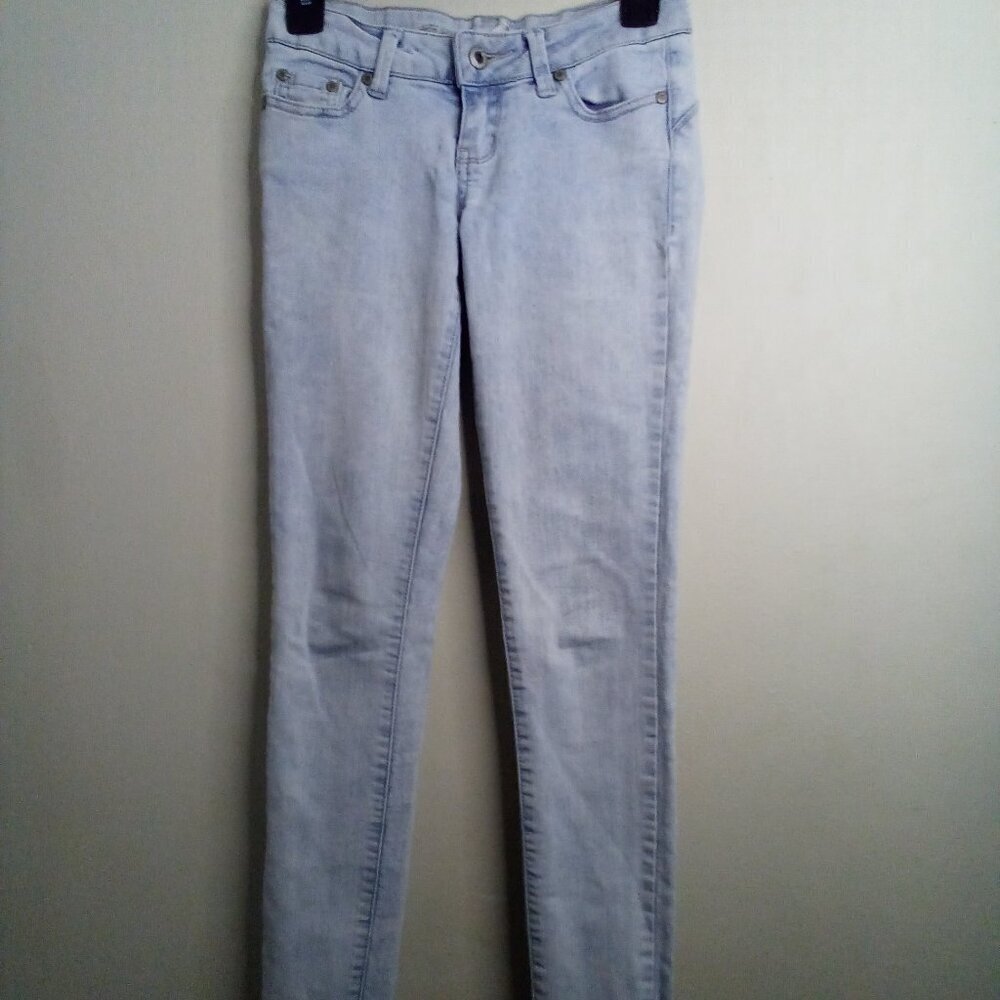 Blue Asphalt Jeans Women Juniors 1 Skinny Light Wash Denim Blue